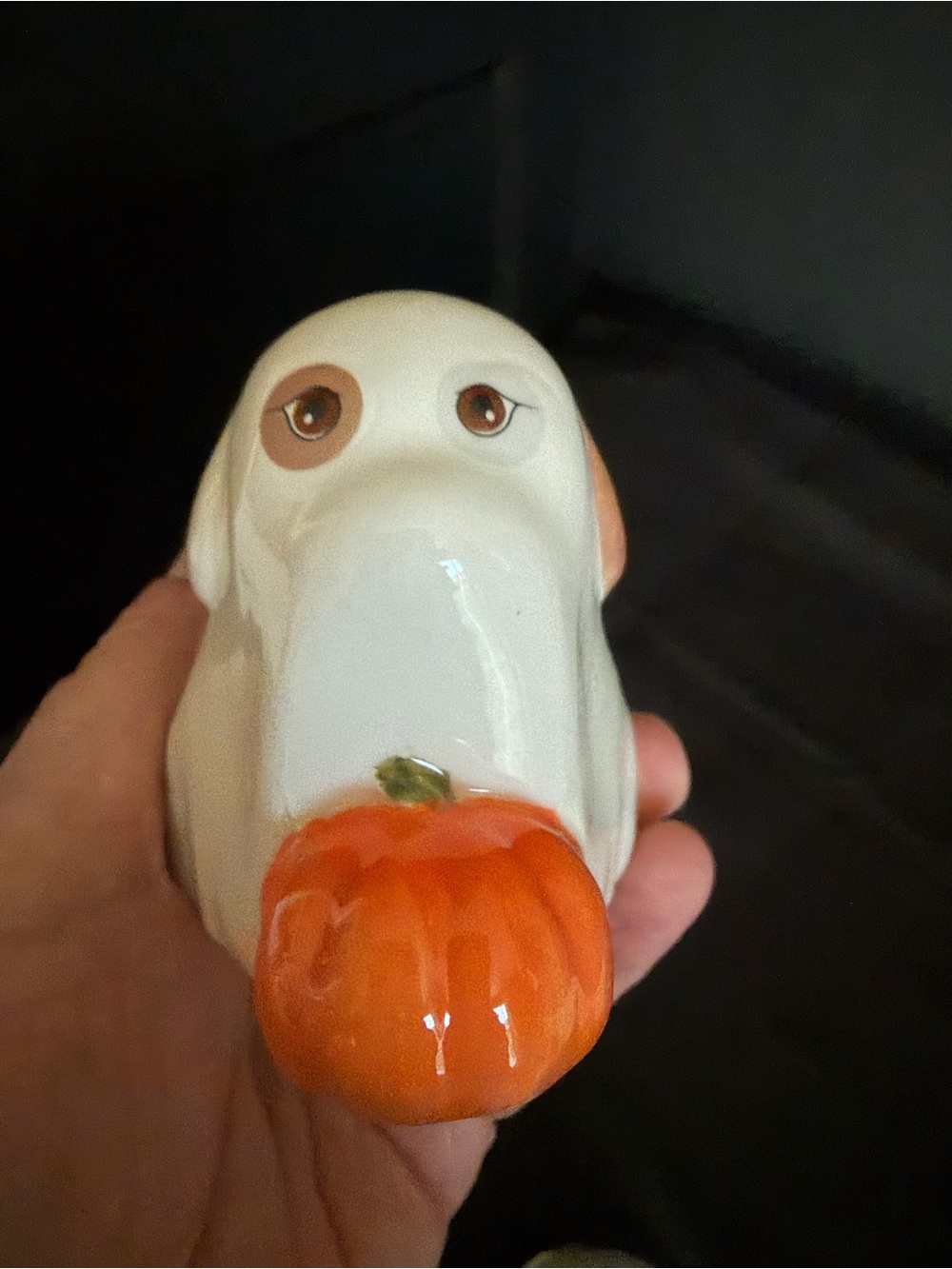 Salt & Pepper Shakers. Ceramic Cat & Dog Dressed as Ghosts. NWT. - Picture 6 of 8